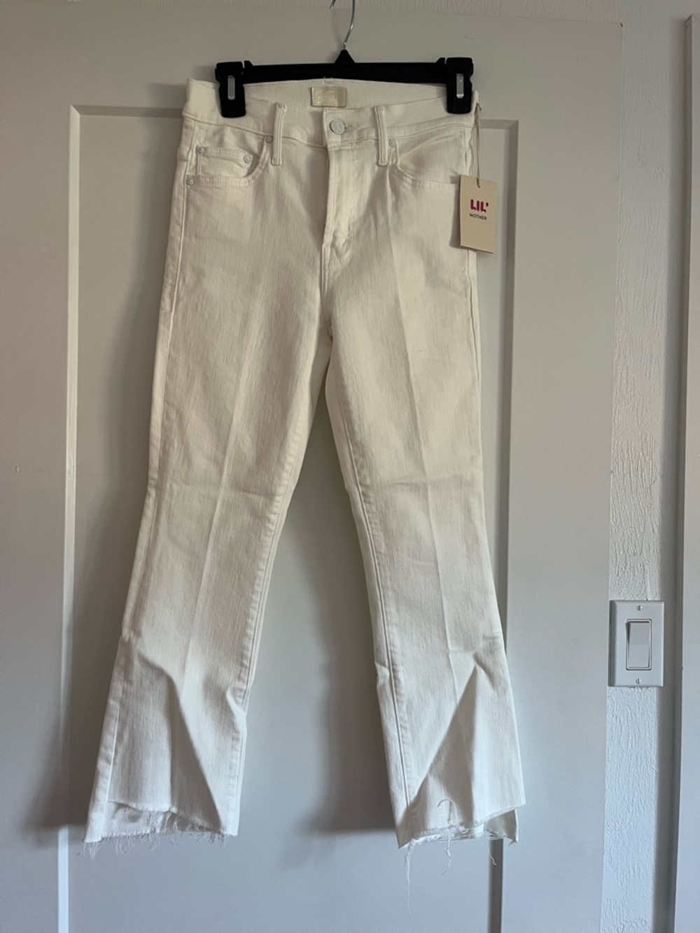 Lil MOTHER White Cropped Flare Jeans